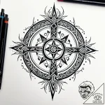 48. tattoo sketch: a runic circle or bindrune… – style Jaeger Simple – tattoo sketch (24.11.2025 09:24)