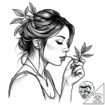 Eskiz.to, tattoo sketch, remy smelling herbs,… – style Jaeger Mini – tattoo sketch (24.11.2025 09:28)