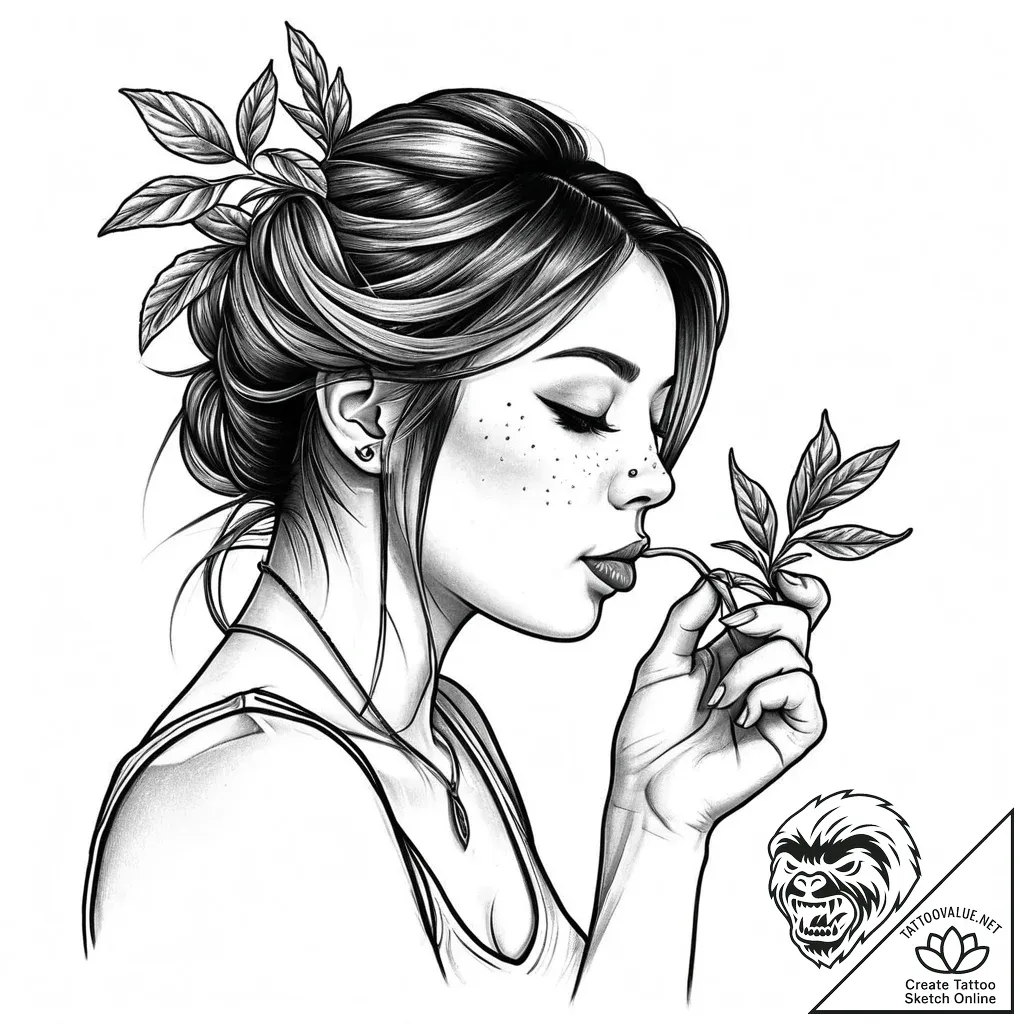 Eskiz.to, tattoo sketch, remy smelling herbs,... - style Jaeger Mini - tattoo sketch (24.11.2025 09:28)