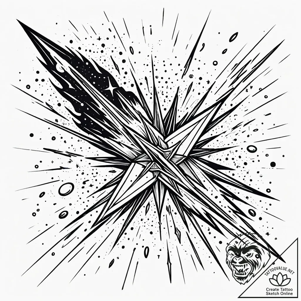 Tat tattoo sketch, blazing comet streaking th... - style Jaeger Simple - tattoo sketch (24.11.2025 09:36)