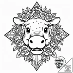 Eskiz.to, tattoo sketch, gloria hippo with fl… – style Jaeger Mini – tattoo sketch (24.11.2025 09:39)