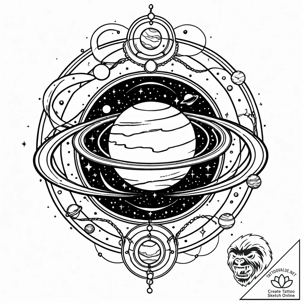 Tattoo sketch a small, elegant planet (e.g.,... - style Jaeger Mini - tattoo sketch (24.11.2025 10:04)