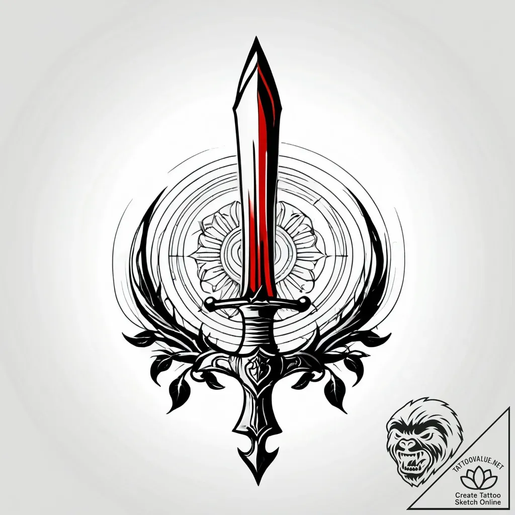 Ancient blade bound in roots, concept art for... - style Jagger Old - tattoo sketch (24.11.2025 10:07)