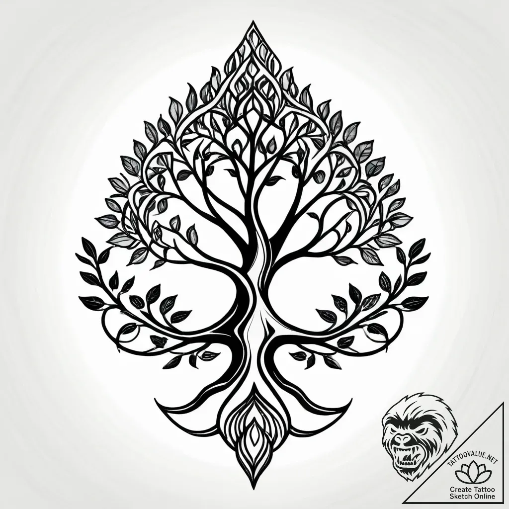 Tat tattoo sketch, sprawling oak roots breaki... - style Jagger Old - tattoo sketch (24.11.2025 10:20)