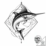 Eskiz.to, tattoo sketch, marlin swimming fast… – style Jaeger Mini – tattoo sketch (24.11.2025 11:04)