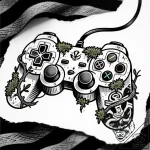 Tattoo design a game controller merging with… – style Flux Inscriptions – tattoo sketch (24.11.2025 11:10)
