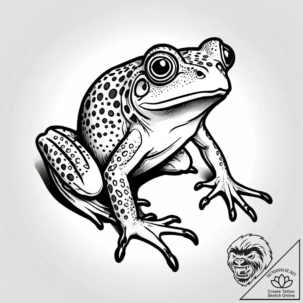 лягушка, artistic tattoo sketch, black and gr... - style Jagger Old - tattoo sketch (24.11.2025 11:31)