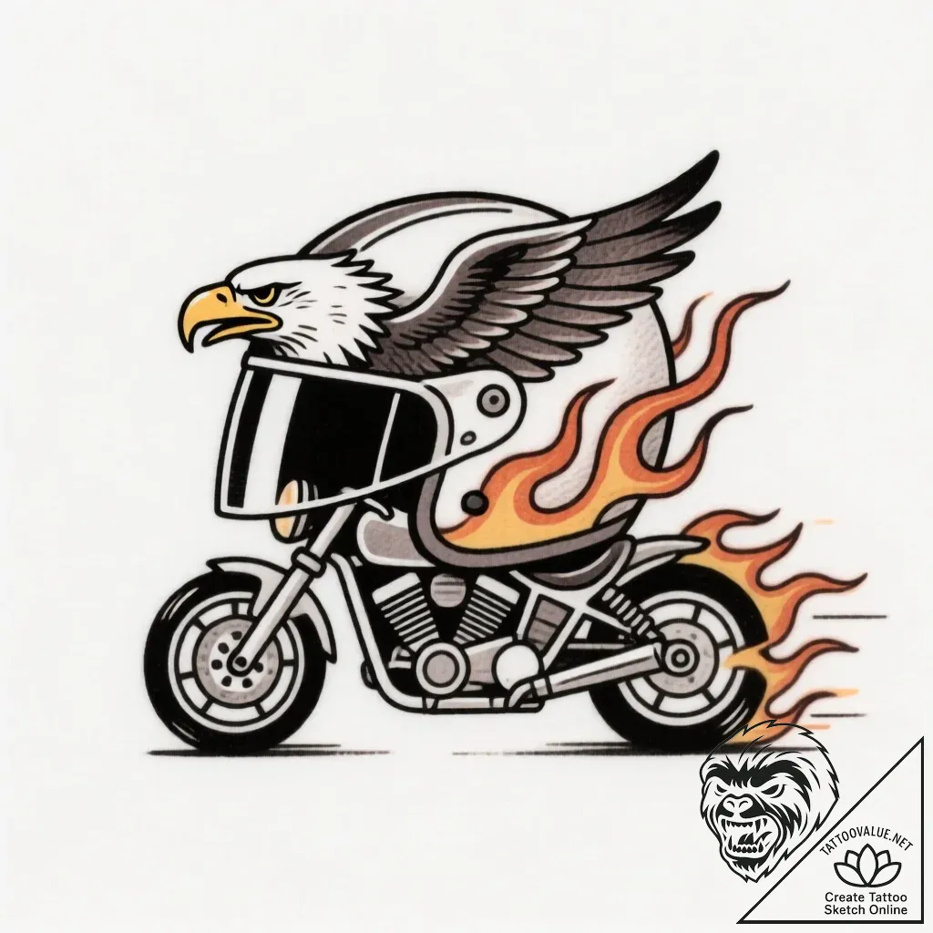 Tat tattoo sketch, motorcyclist’s helmet with... - style Flux Inscriptions - tattoo sketch (24.11.2025 11:46)