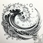 Tattoo sketch, thin wave curling softly with… – style Jaeger Simple – tattoo sketch (24.11.2025 12:00)