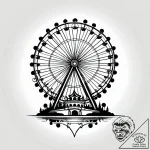 A nighttime shot of a carnival, with the ferr… – style Jagger Old – tattoo sketch (24.11.2025 12:07)