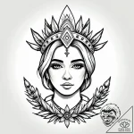 Tattoo design: a portrait of mokosh, with a s… – style Jagger Old – tattoo sketch (24.11.2025 12:19)