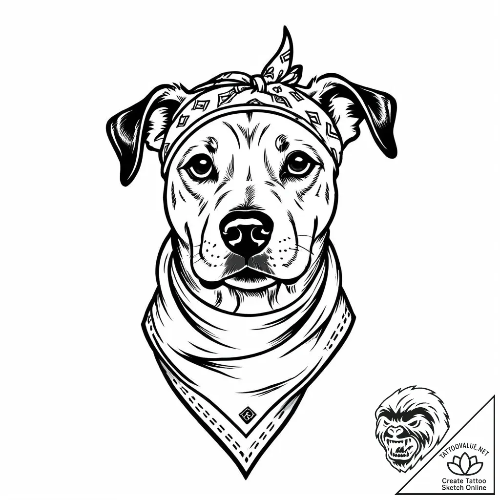 Tat tattoo sketch, retro style domestic dog w... - style Jaeger Mini - tattoo sketch (24.11.2025 12:28)