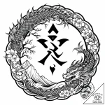 Tat tattoo sketch, rune circle with glowing n… – style Jaeger Mini – tattoo sketch (24.11.2025 12:52)