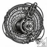 Winch, heavy-duty, with its steel cable under… – style Jaeger Mini – tattoo sketch (24.11.2025 13:16)