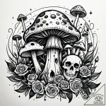 Tat tattoo sketch, enchanted mushrooms glowin… – style Jaeger Simple – tattoo sketch (24.11.2025 13:48)