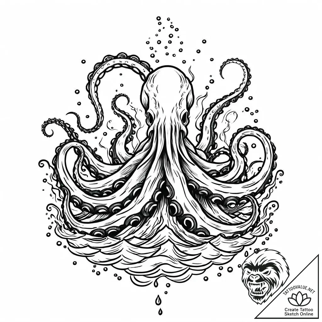 Tattoo sketch a strong, mythical sea creature... - style Jaeger Mini - tattoo sketch (24.11.2025 13:52)