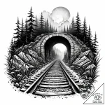 An abandoned railway track disappearing into… – style Jaeger Mini – tattoo sketch (24.11.2025 14:16)