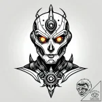 Tattoo sketch, robot army eyes glowing in dar… – style Jagger Old – tattoo sketch (24.11.2025 14:19)