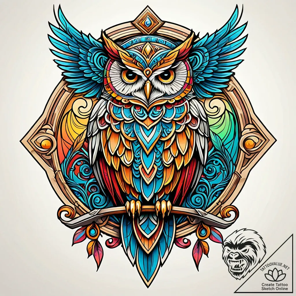 Tattoo sketch, athena with owl perched on sho... - style Jaeger Simple - tattoo sketch (24.11.2025 14:24)