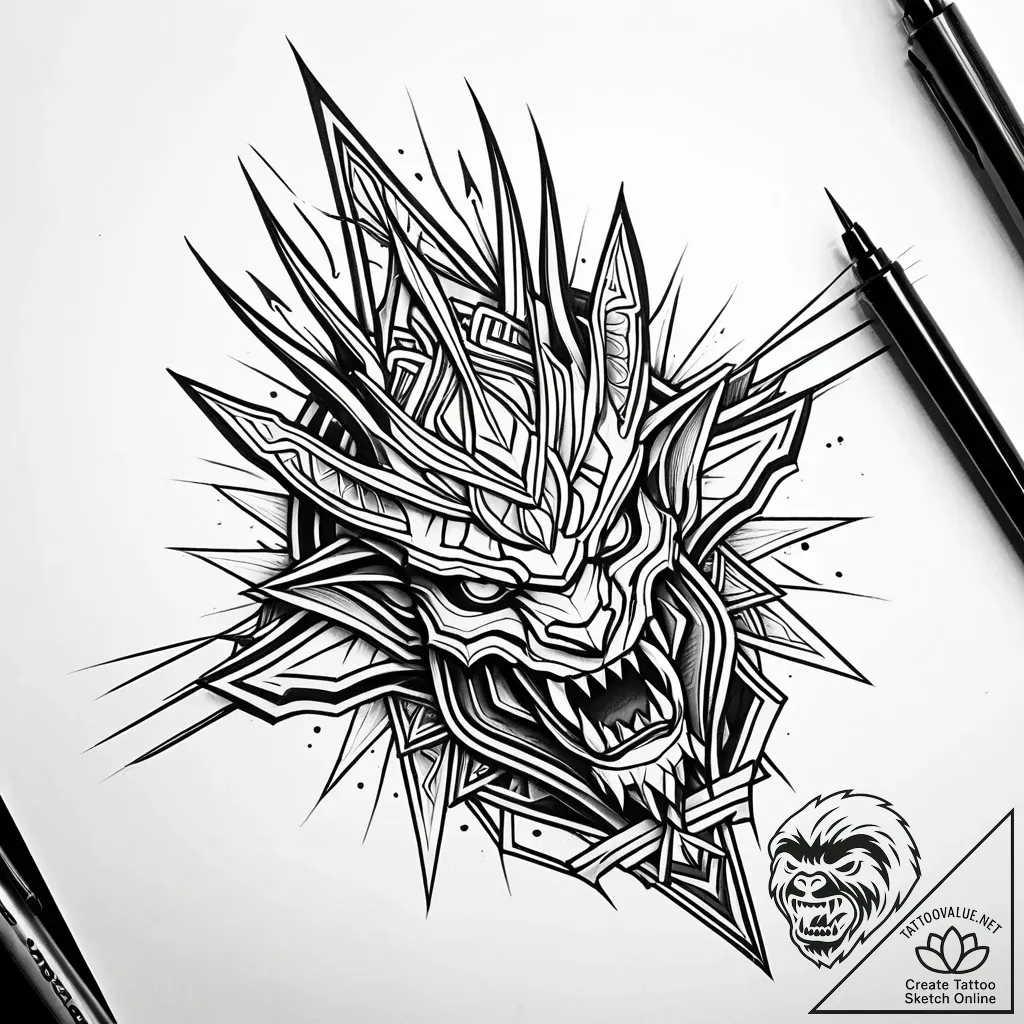 квадрат сварога, tattoo sketch design, linewo... - style Jaeger Simple - tattoo sketch (24.11.2025 15:13)