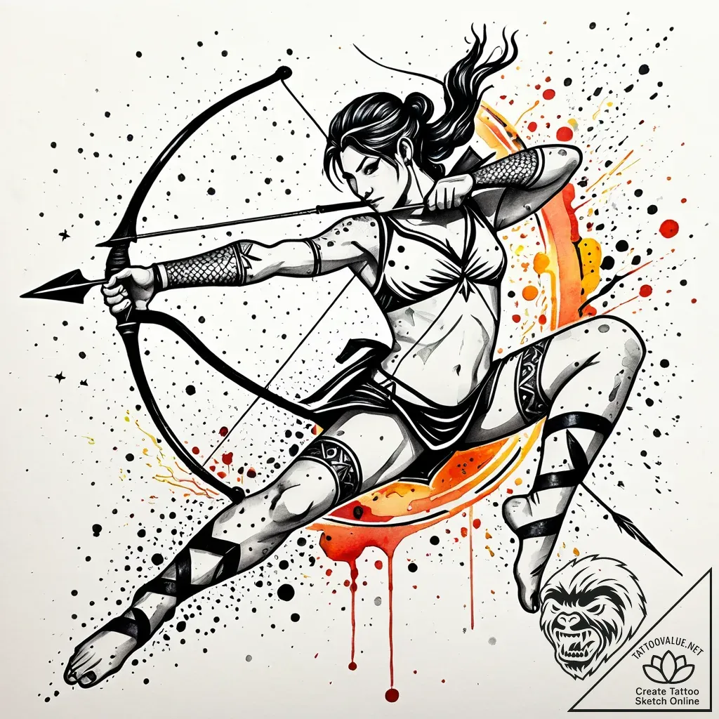 Tattoo sketch a sagittarius archer accidental... - style Jaeger Simple - tattoo sketch (24.11.2025 15:24)