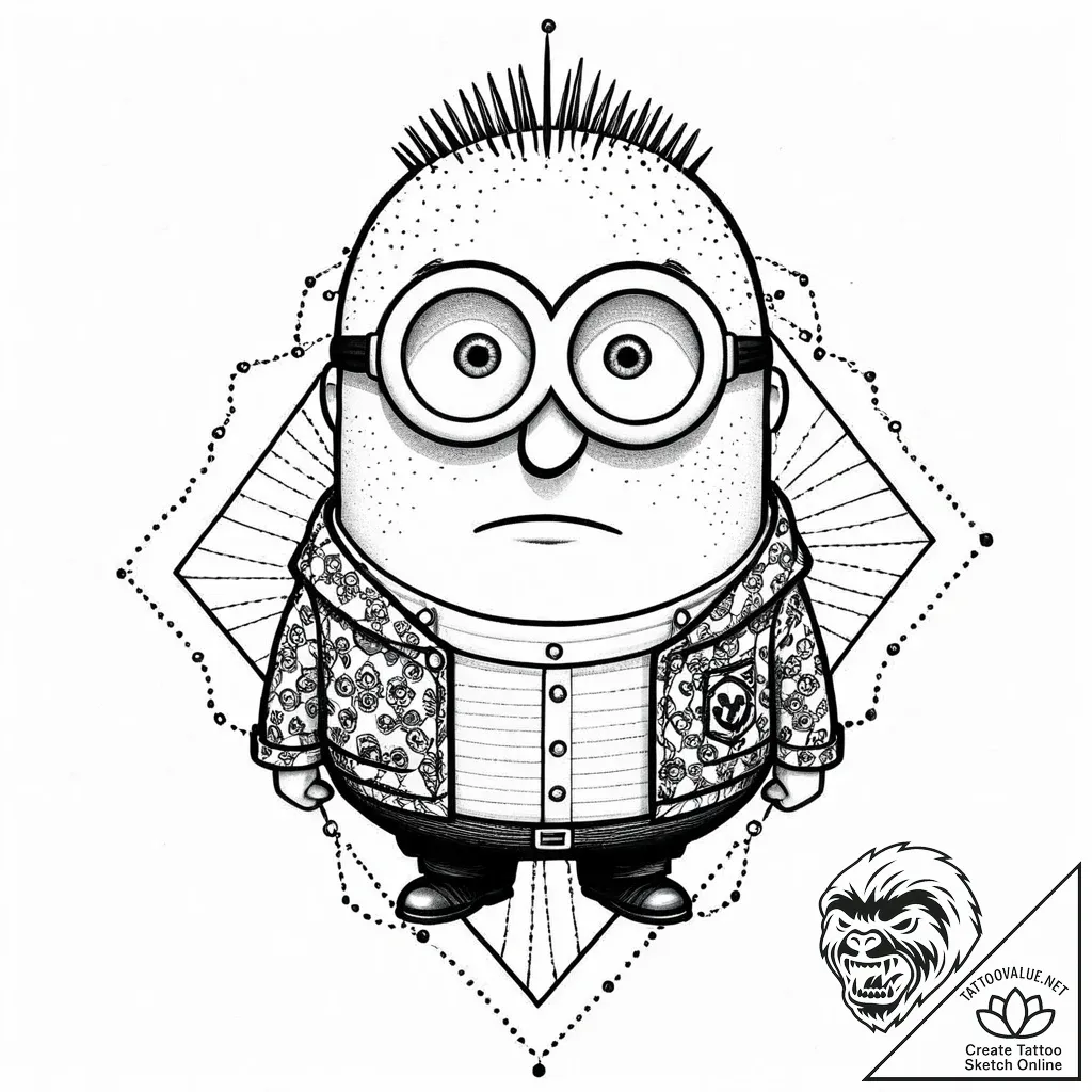 гадкий я (despicable me, 2010), artistic tatt... - style Jaeger Mini - tattoo sketch (24.11.2025 15:27)