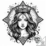 Tattoo sketch a crown made of celestial stars… – style Jaeger Simple – tattoo sketch (24.11.2025 15:36)