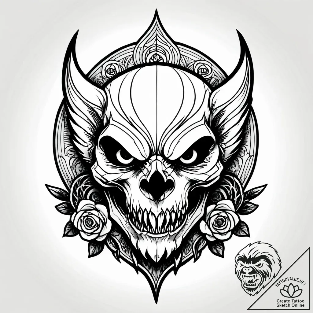 росомаха, ink illustration for tattoo, on a c... - style Jagger Old - tattoo sketch (24.11.2025 15:55)