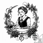 Tat tattoo sketch, sommelier swirling wine in… – style Jaeger Mini – tattoo sketch (24.11.2025 16:16)