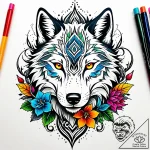 Tattoo sketch, wolf face formed by swirling f… – style Jaeger Simple – tattoo sketch (24.11.2025 16:36)