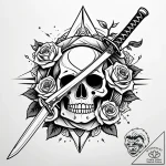 Katana trapped in icy bloom, concept art for… – style Jaeger Simple – tattoo sketch (24.11.2025 16:48)