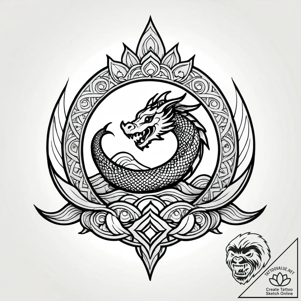 Jade relic crowned with stars, tattoo line ar... - style Jagger Old - tattoo sketch (24.11.2025 16:55)