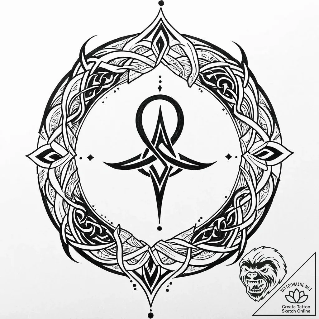 152. tattoo design: a "gadat" rune with swirl... - style Jaeger Mini - tattoo sketch (24.11.2025 17:04)
