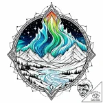 The northern lights (aurora borealis) dancing… – style Jaeger Mini – tattoo sketch (24.11.2025 17:15)