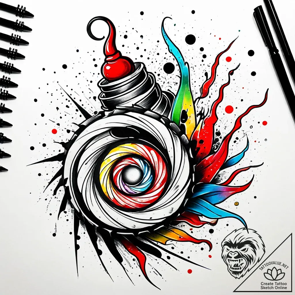 спираль, tattoo sketch design, on a clean whi... - style Jaeger Simple - tattoo sketch (24.11.2025 17:36)