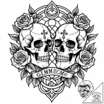 Tattoo sketch gemini faces, one in linework,… – style Jaeger Mini – tattoo sketch (24.11.2025 17:48)
