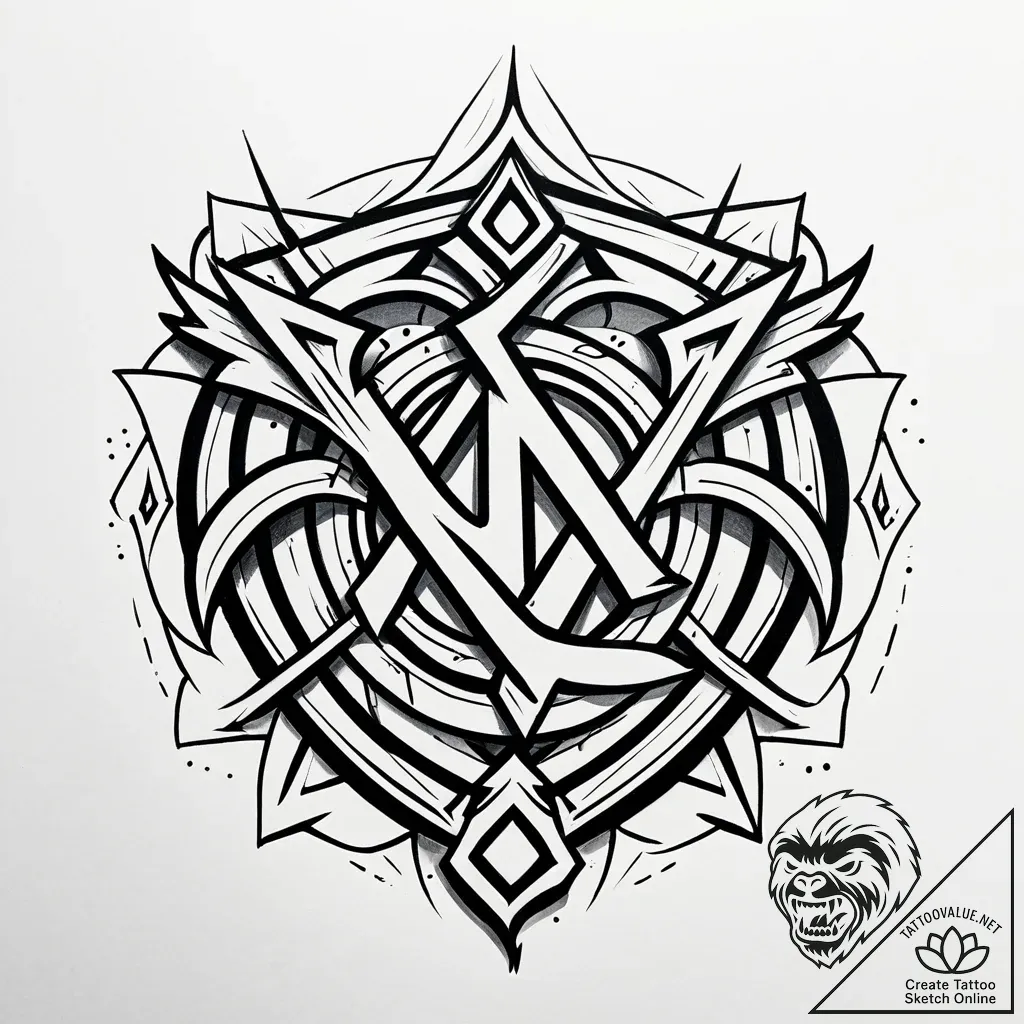 139. tattoo design: a minimalist "ud" rune, d... - style Jaeger Simple - tattoo sketch (24.11.2025 17:57)