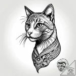 Cat, tattoo sketch design, rough sketchy line… – style Jagger Old – tattoo sketch (24.11.2025 18:15)