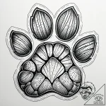A close-up of a house cat’s paw, showing the… – style Jaeger Simple – tattoo sketch (24.11.2025 18:21)