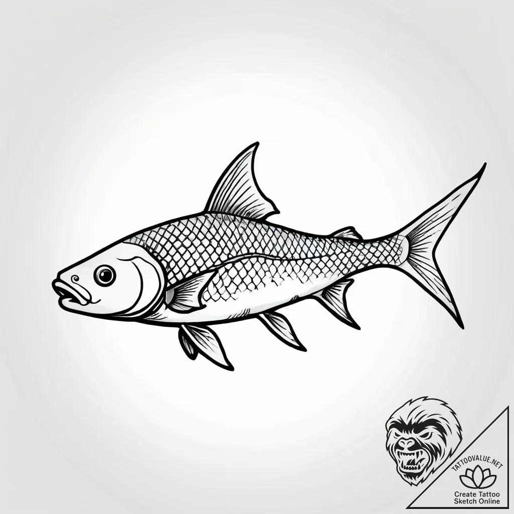 карп, tattoo sketch design, on a clean white... - style Jagger Old - tattoo sketch (24.11.2025 19:03)