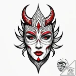 Oracle mask cracked with light, concept art f… – style Jagger Old – tattoo sketch (24.11.2025 19:15)