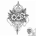 Tattoo design a floral arrangement forming th… – style Jaeger Mini – tattoo sketch (24.11.2025 19:37)