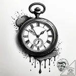 Tattoo sketch, antique pocket watch melting a… – style Jaeger Simple – tattoo sketch (24.11.2025 23:17)