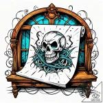 An old, forgotten attic filled with antique f… – style Jaeger Simple – tattoo sketch (25.11.2025 00:37)