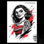 моана (moana, 2016), tattoo flash sheet desig… – style Flux Inscriptions – tattoo sketch (25.11.2025 01:37)