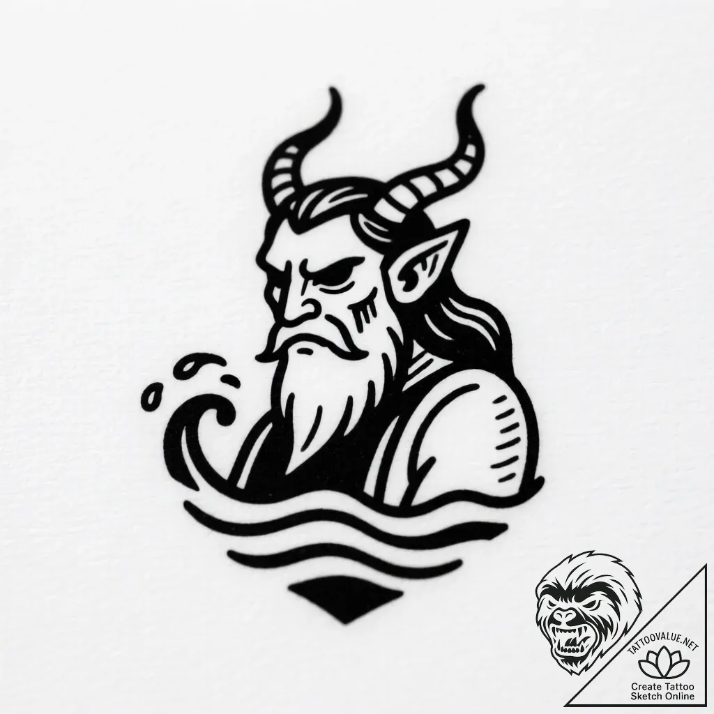 Vodyanoy (water spirit), tattoo flash sheet d... - style Flux Inscriptions - tattoo sketch (25.11.2025 02:57)