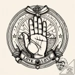 Tattoo design a hand forming a specific sign… – style Jaeger Simple – tattoo sketch (25.11.2025 03:17)