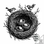 Tattoo design a tree branch with two birds’ n… – style Jaeger Mini – tattoo sketch (25.11.2025 03:36)