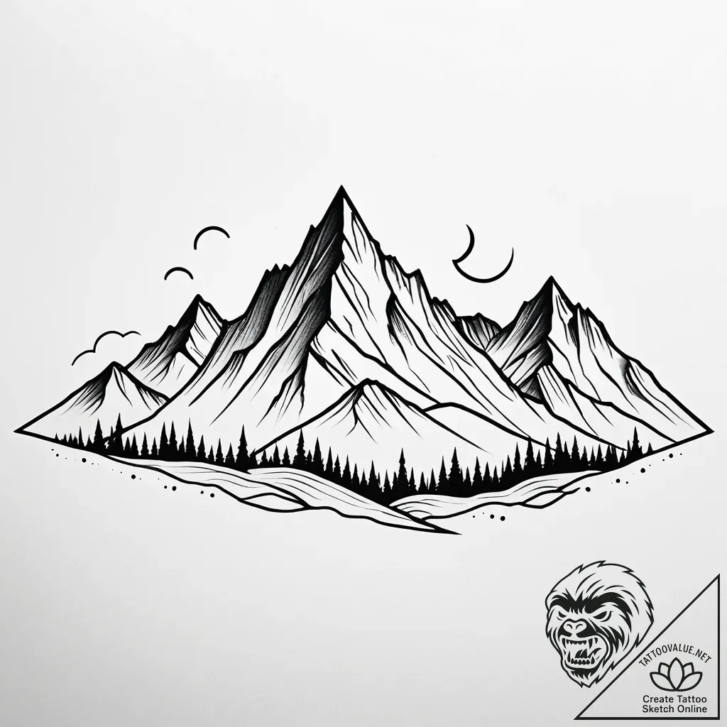 Tattoo sketch, minimalist black thin line mou... - style Jaeger Simple - tattoo sketch (25.11.2025 04:37)