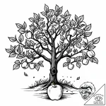 Apple tree, concept art for tattoo, on a clea… – style Jaeger Mini – tattoo sketch (25.11.2025 06:16)